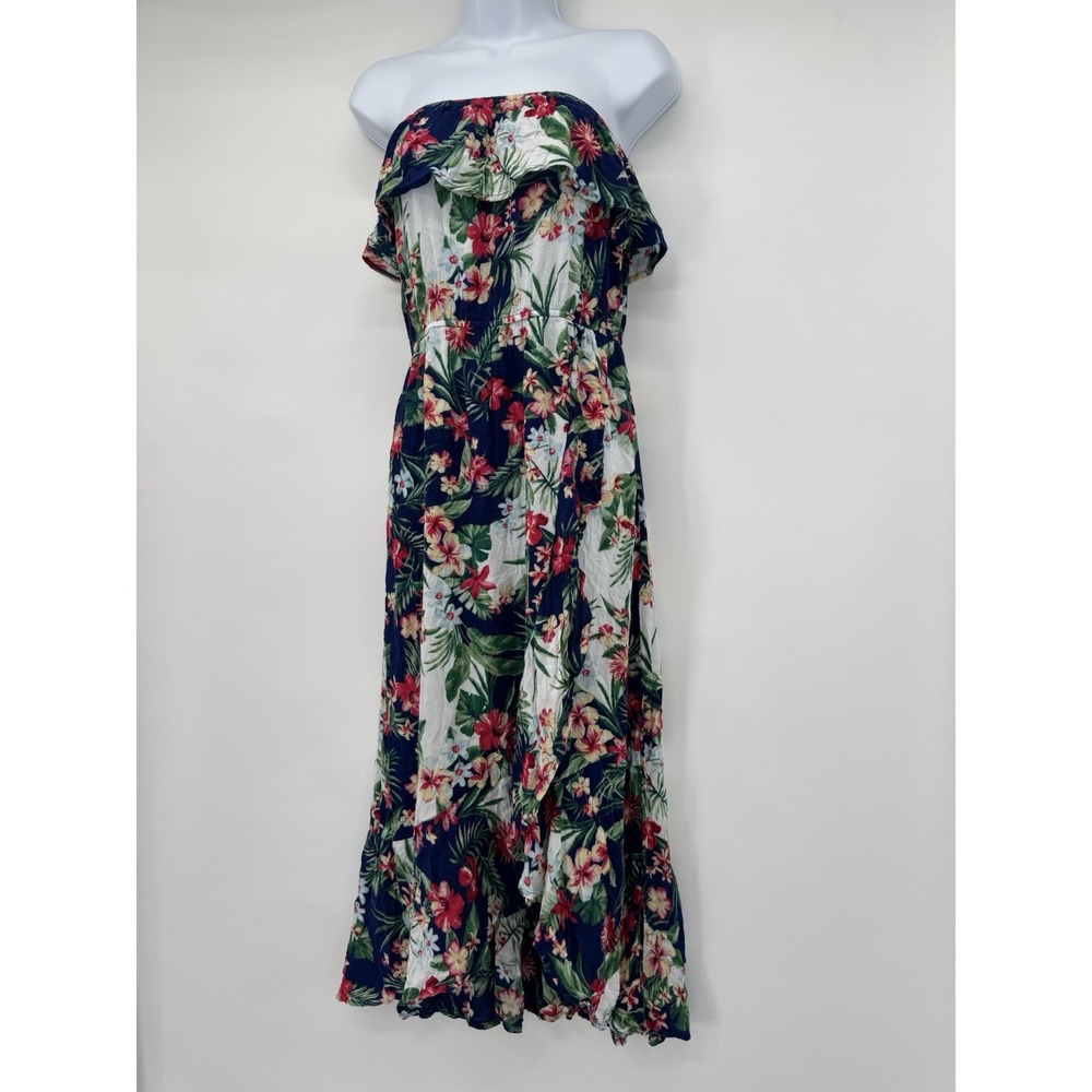Sofia Vergara XL Strapless Maxi Dress Ruffle tropical vacation resort beach - Picture 2 of 12